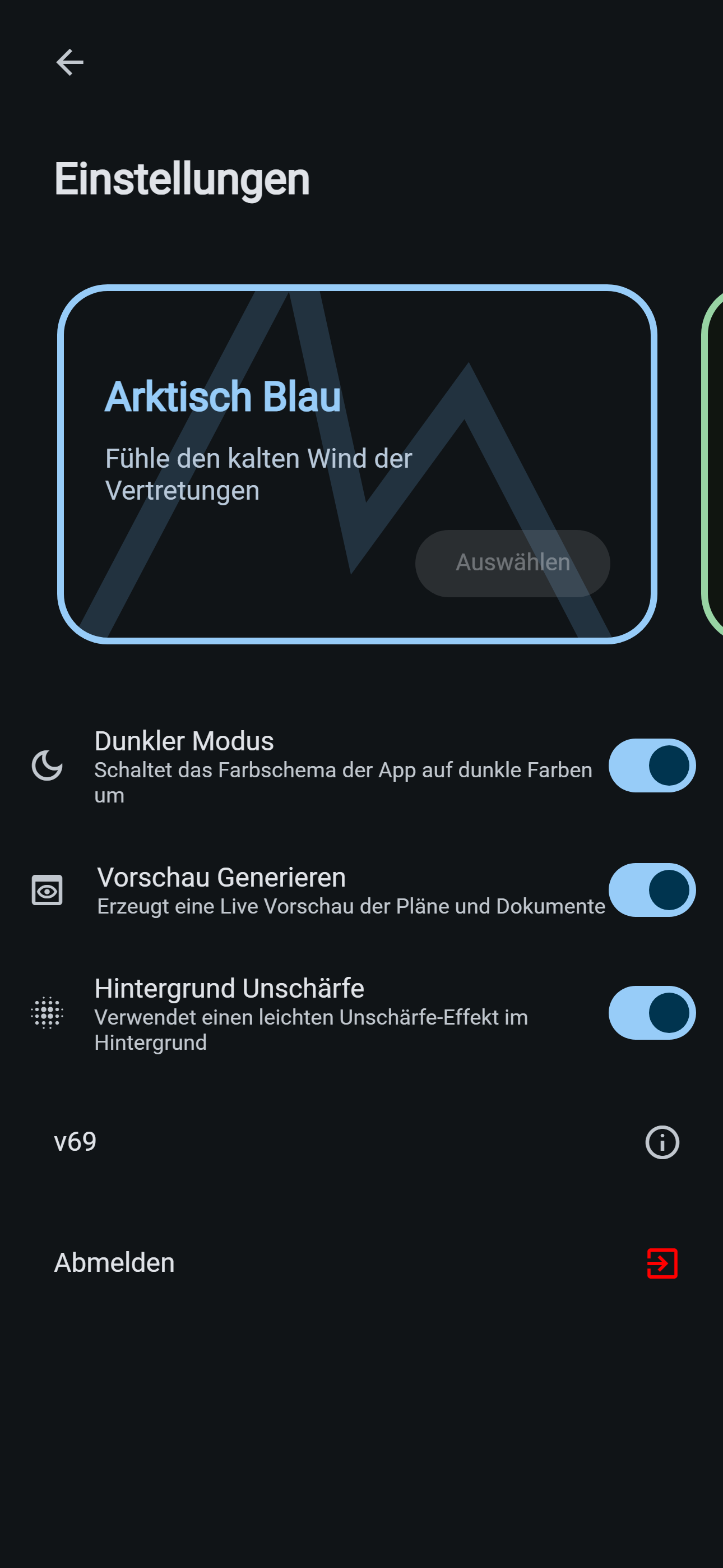 Einstellungs Tab Screenshot